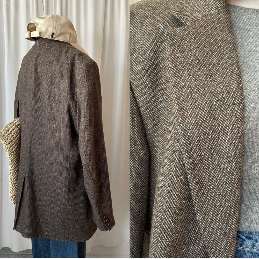 Vintage Deansgate Brown herringbone tweed wool sport coat. - Picture 6 of 8